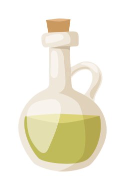 Olive oil glass bottle vector