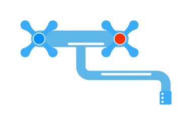 Dripping tap drop water faucet vector illustration.