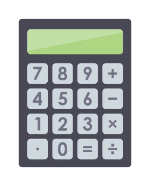 Matematik iş hesap makinesi teknolojisi vektör simgesi.