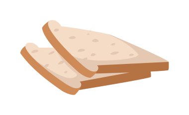 Slices of breakfast white bread for toasting nutrition diet sandwich vector.