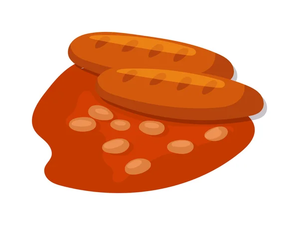 Saucisse de salami fumée icônes isolées — Image vectorielle