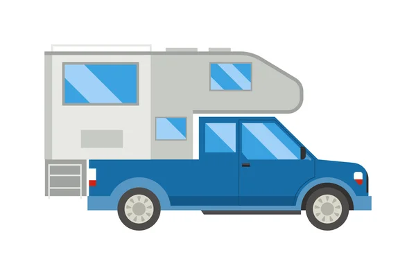 Camping truck car vector illustration. — ストックベクタ