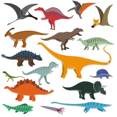 Karikatür dinozorlar vektör illüstrasyon.