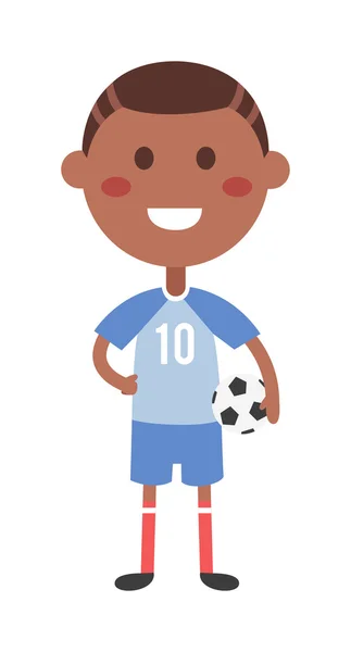 Векторная иллюстрация мальчика-футболиста . — стоковый вектор