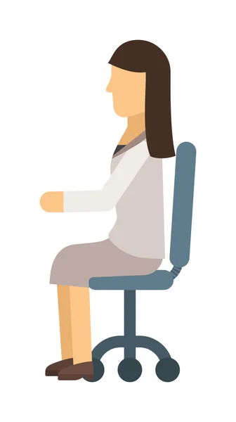 Mujer sentada Vector ilustración. — Vector de stock