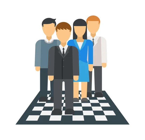 Εικόνα διανυσματικών ατόμων σε σκακιέρα. — Διανυσματικό Αρχείο