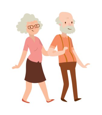 Retired couple vector illustration.