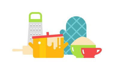 Mutfak izole vektör illüstrasyon.