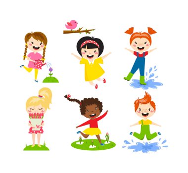 Summer kids vector illustration. clipart