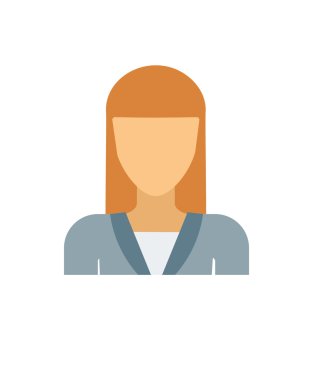 Düz vektör avatar yüz karakter kişi portre kullanıcı simgesi.