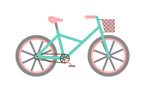 Bicicleta com cesta ilustração vetorial . — Vetor de Stock