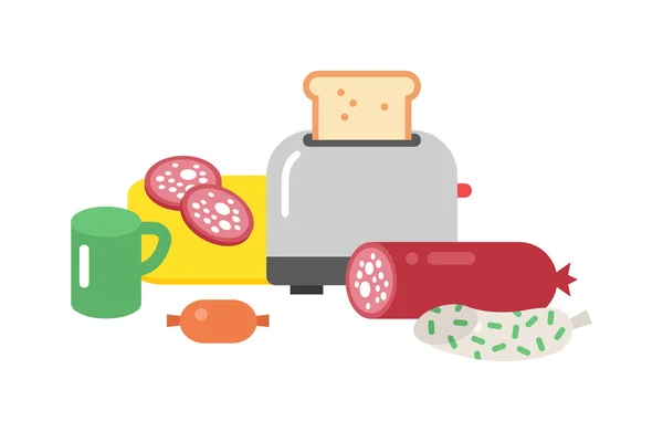 Quick lunch vector illustration. — Stockvector