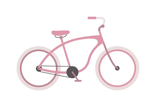 Femmes vélo rose isolé sur fond blanc — Image vectorielle