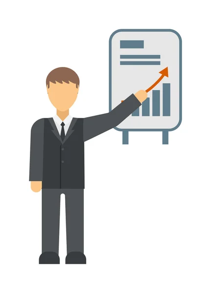 Grafico crescente grafico icona business freccia progresso diagramma . — Vettoriale Stock