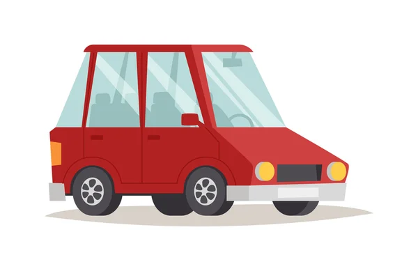 Desenho de carro de desenho animado vermelho ilustração vetorial plana — Vetor de Stock