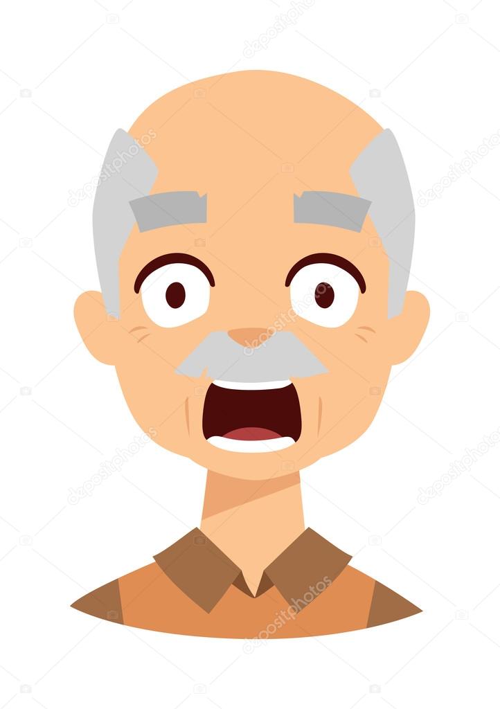 Old man scared vector illustration. Stock Vector Image by ©adekvat  #109445372
