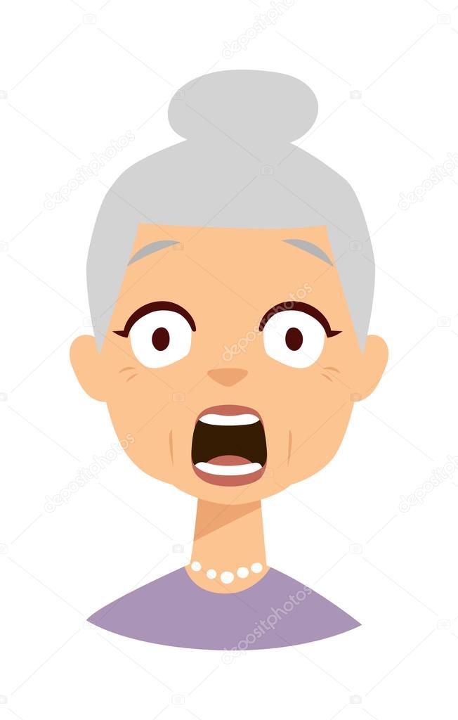 Expression of shock and horror cartoon face vector illustration