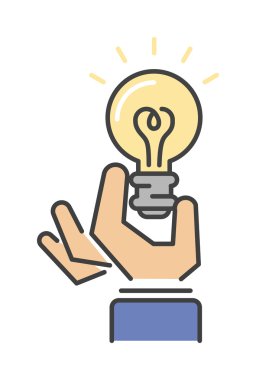 Işık lambası işareti fikir simgesi kavramı