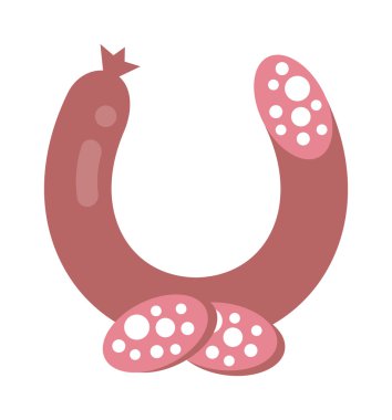 Salam sosis izole vektör füme.