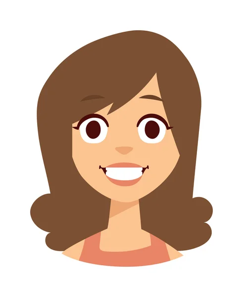 Χαμογελαστή γυναίκα εικονογράφηση διάνυσμα. — Διανυσματικό Αρχείο