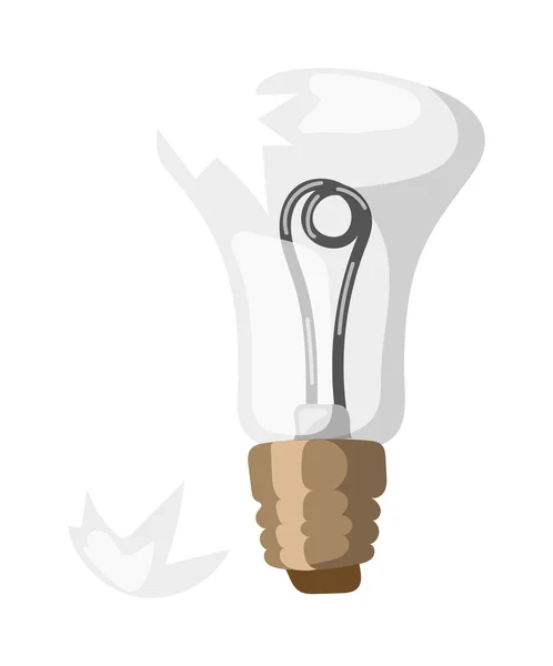 Broken bulb vector illustration. — Stockvector