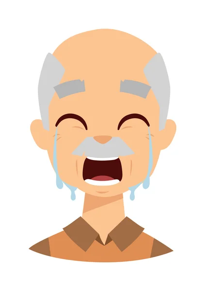Gråtande morfar vektor illustration. — Stock vektor