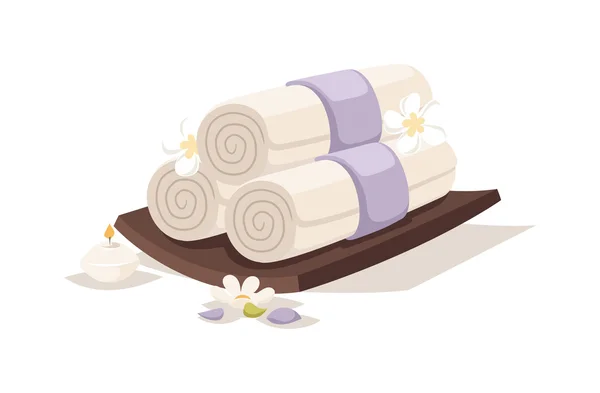 Spa handdoeken aroma vector. — Stockvector