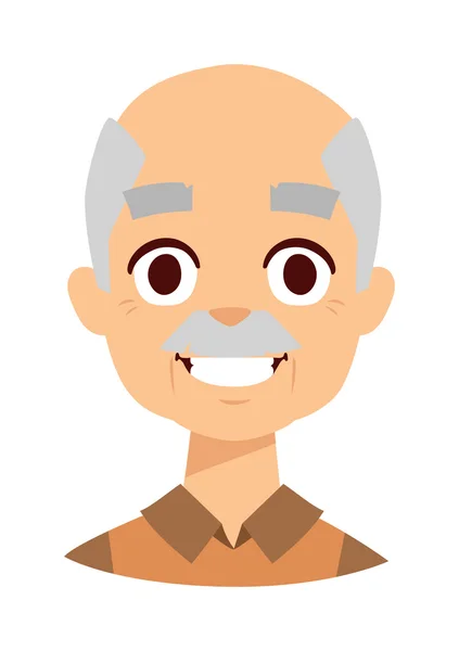 Smiling grandpa vector illustration. — Stock Vector