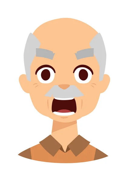 Ilustración del abuelo enojado vector . — Vector de stock