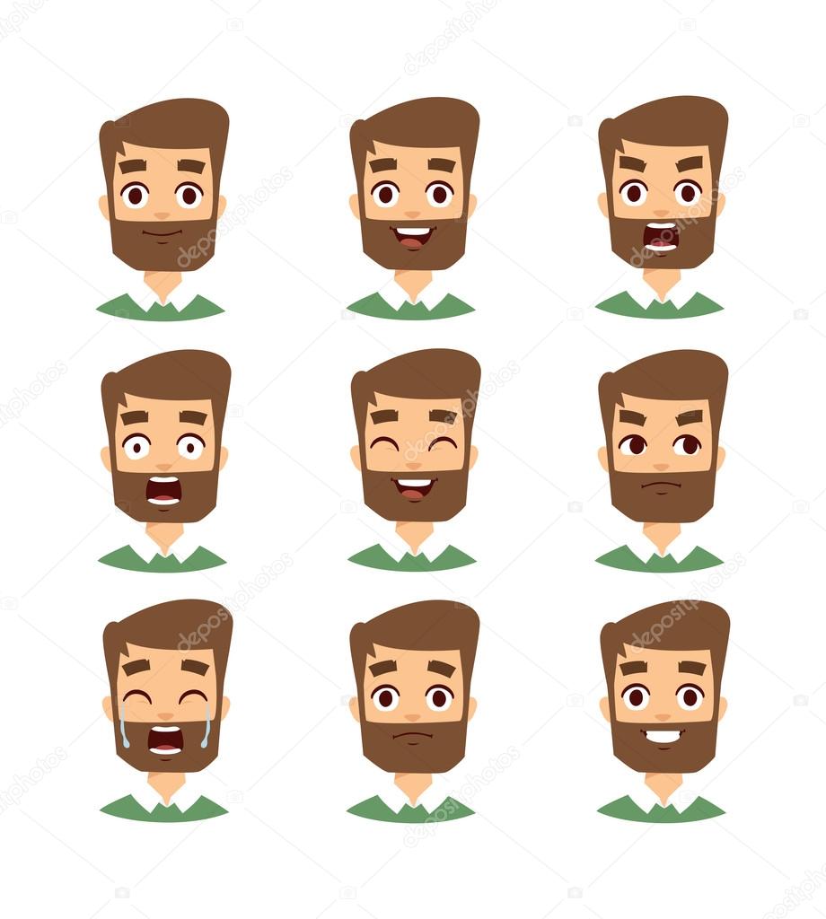 Bearded Man Face Vector Illustration Stock Vector C Adekvat 109450726