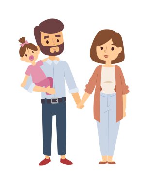 Aile portre vektör çizim.