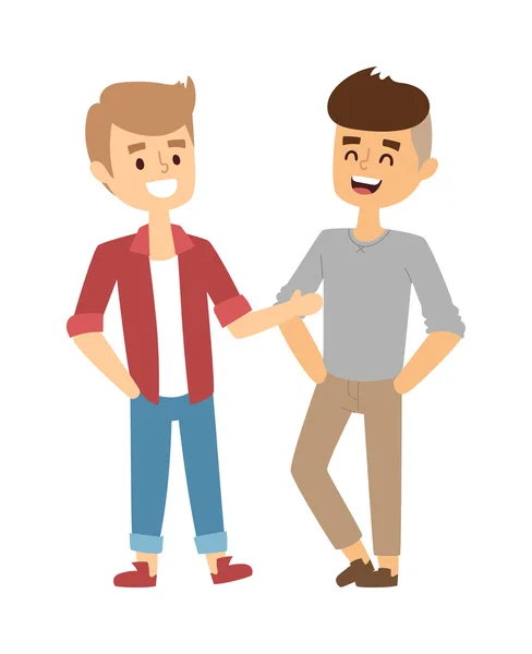 Two friends vector illustration. — Stock Vector