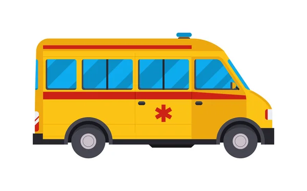 Yellow ambulance car vector illustration. — Stock Vector