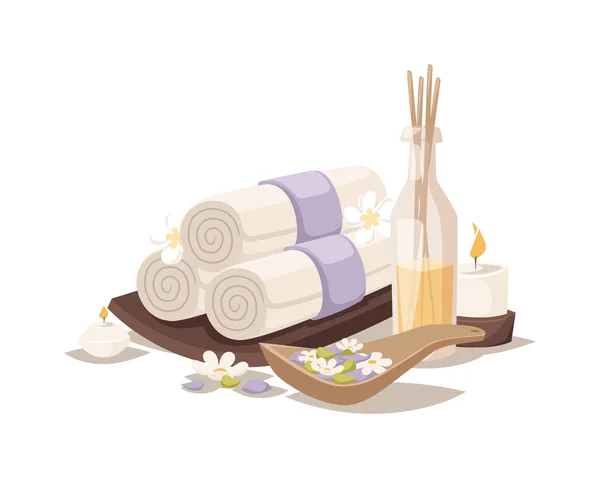 Spa towels aroma vector. — Stock Vector