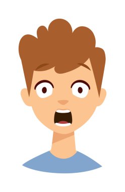 Şaşırmış çocuk vektör illüstrasyonu.