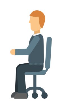 Sitting man vector illustration.