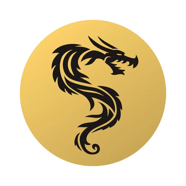 Dragon chinois sur fond blanc illustration vectorielle . — Image vectorielle