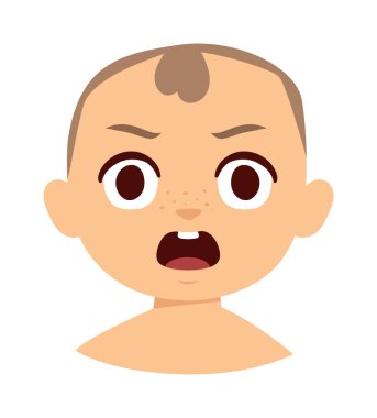 Kızgın bebek vektör illüstrasyon.