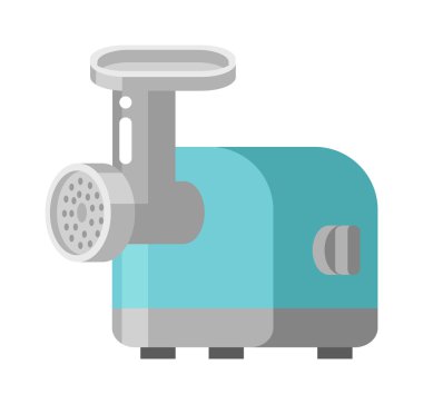 Retro et kıyma makinesi Önden Görünüm vektör çizim.