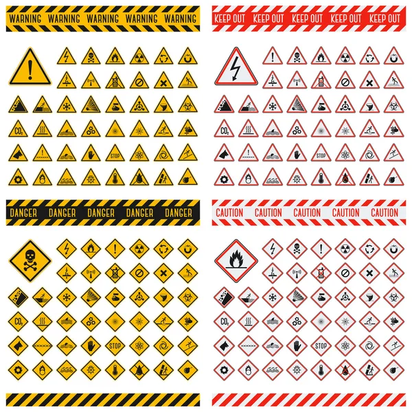 Danger sign vector collection. — Stock Illustration Danger sign vector collection. Stock Illustration
