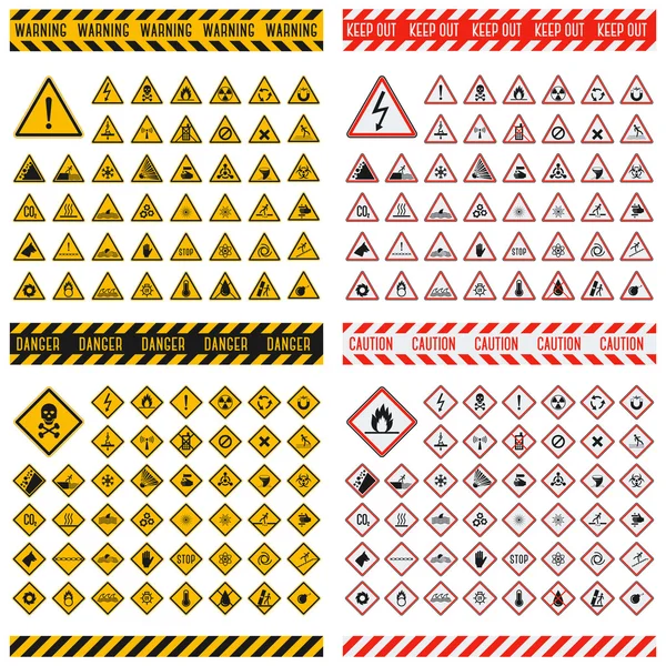 Koleksi vektor tanda bahaya . Stok Vektor Bebas Royalti