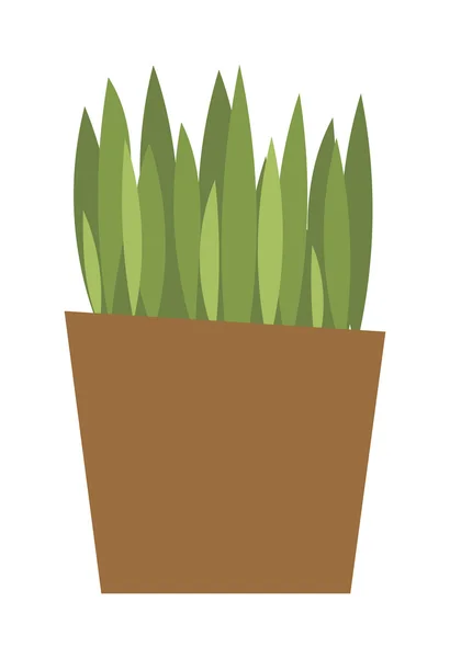 Primavera colorato giardino erba in vaso vettore . — Vettoriale Stock