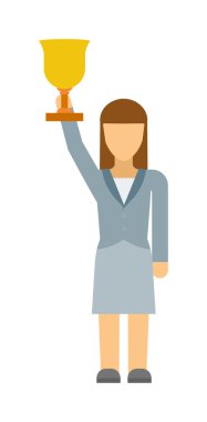 İş kadını kazanan vektör illüstrasyon.