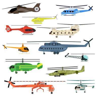 Helikopter vektör seti.