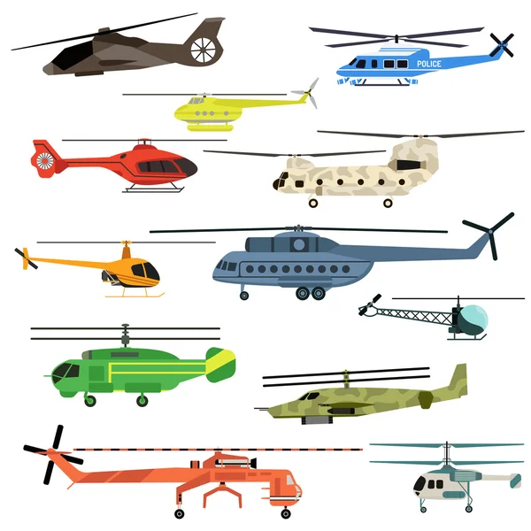 Helicopters vector set. — Stock Vector