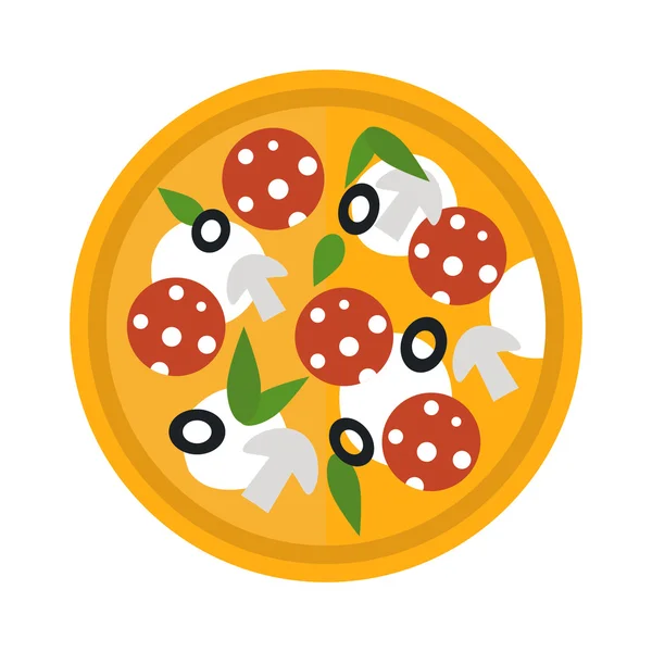 Pizza vista superior ilustração vetorial . — Vetor de Stock