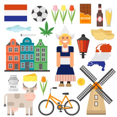 Hollanda vektör seti.