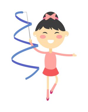 Vektör illüstrasyon kız jimnastikçi.