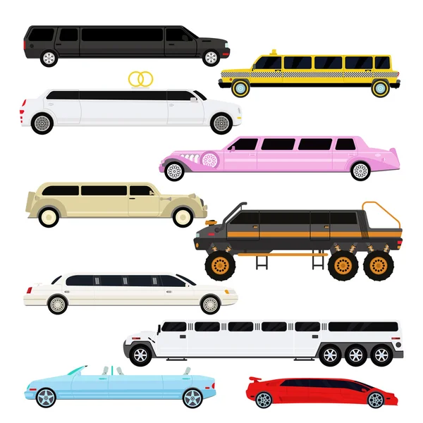 Ensemble de vecteurs de limousine . — Image vectorielle