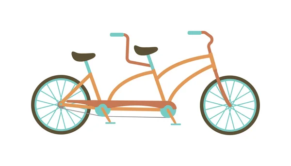 Tandemfahrrad-Vektor-Illustration. — Stockvektor